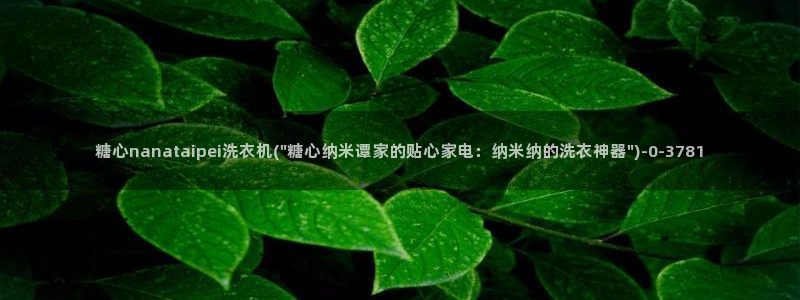 糖心vlog:：糖心nanataipei洗衣机(